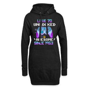 Level 70 Freigeschaltet Awesome seit 1953 Funny Gamer - Hoodie-Kleid - Schwarz - Vorne