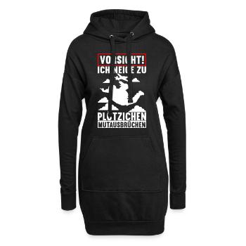 Fallschirmspringer Fallschirmsprung - Hoodie-Kleid - Schwarz - Vorne