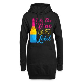 Dans le vin pas l’étiquette Lgbt Pansexual Pride - Sweat-shirt à capuche long Femme - noir - Devant