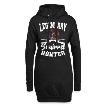 Legendärer Eichhörnchen Jäger Jagd - Hoodie-Kleid - Schwarz - Vorne
