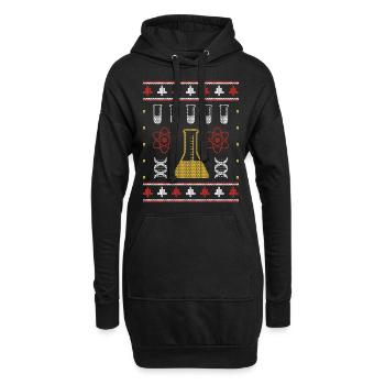 Chemiker Ugly Christmas Sweater Chemie - Hoodie-Kleid - Schwarz - Vorne