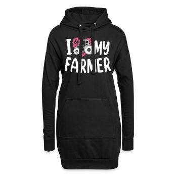 Farming Farmer Wife Girl - Hoodie-Kleid - Schwarz - Vorne