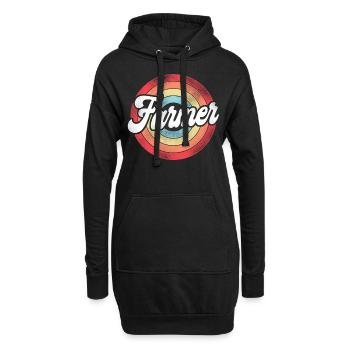 Farming Farmer Retro Vintage - Hoodie-Kleid - Schwarz - Vorne