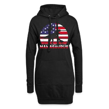 Mamasaurus avec trois enfants - American Flag Mama Di - Sweat-shirt à capuche long Femme - noir - Devant