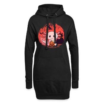 Effrayant Axolotl Tail Lurch Citrouille Halloween - Sweat-shirt à capuche long Femme - noir - Devant