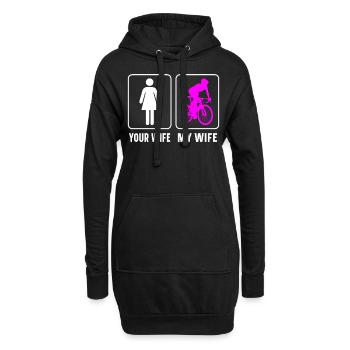 Funny Road Bike Riding Cycling - Hoodie-Kleid - Schwarz - Vorne