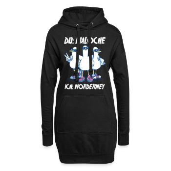 Nordsee Tauben Norderney - Hoodie-Kleid - Schwarz - Vorne