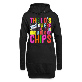 90er Jahre 90s 90er Party - Hoodie-Kleid - Schwarz - Vorne
