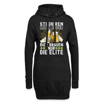 Bierbrauer Bier Brauen - Hoodie-Kleid - Schwarz - Vorne