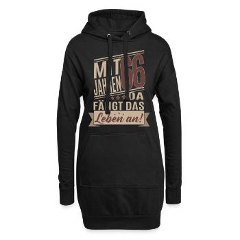 66 Jahre Lustiger Mit 66 Jahren da fängt das - Hoodie-Kleid - Schwarz - Vorne