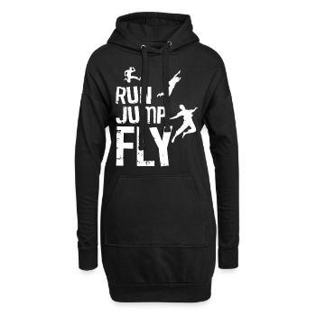 Parkour Free Running Traceur - Hoodie-Kleid - Schwarz - Vorne