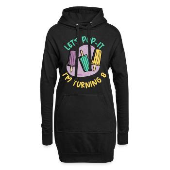 Lassen Sie Es Bunten Text Mit Pop-art Für - Hoodie-Kleid - Schwarz - Vorne