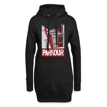 Parkour Free Running Traceur - Hoodie-Kleid - Schwarz - Vorne