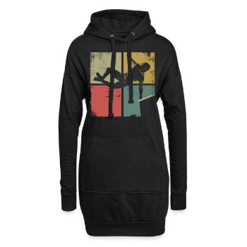 Parkour Free Running Traceur Retro - Sweat-shirt à capuche long Femme - noir - Devant