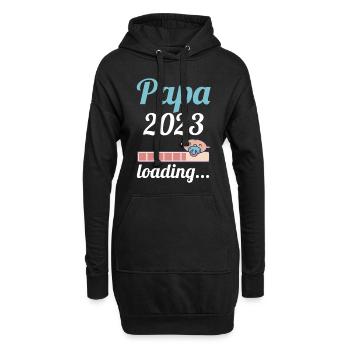 Vater 2023 Schwanger Werdender Papa - Hoodie-Kleid - Schwarz - Vorne