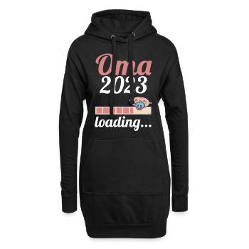 Großmutter 2023 Schwanger Werdende Oma - Hoodie-Kleid - Schwarz - Vorne