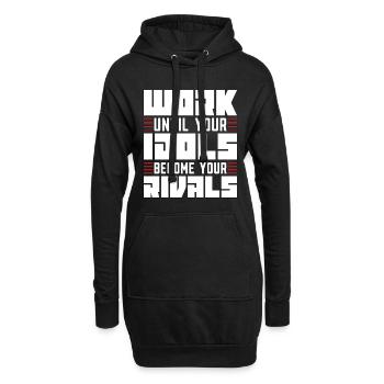 Travail de judo jusqu’à l’entraînement de karaté de combattant de vos idoles - Sweat-shirt à capuche long Femme - noir - Devant
