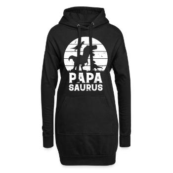 Papasaurus Papa Dinosaure Famille Papa Dino Papa Sau - Sweat-shirt à capuche long Femme - noir - Devant