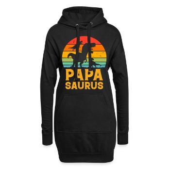 Papa Saurus Famille Papa Dinosaure Papa Dino Papasau - Sweat-shirt à capuche long Femme - noir - Devant