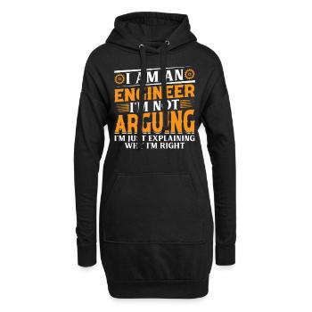Je suis un ingénieur que je ne discute pas - Engineering Fun - Sweat-shirt à capuche long Femme - noir - Devant