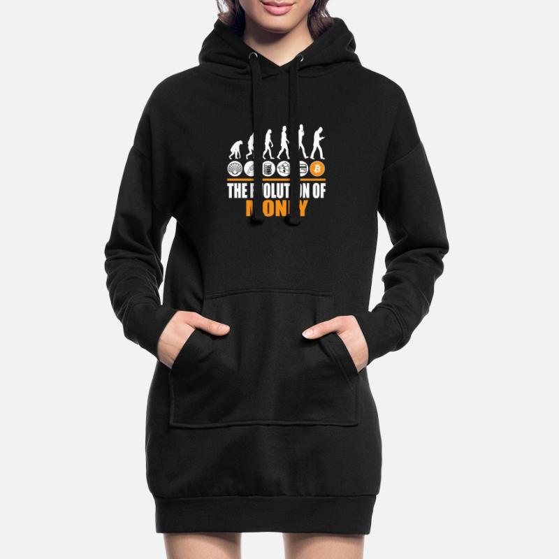 Bitcoin Evolution de l’argent - Drôle de BTC Sweat-shirt à capuche long Femme