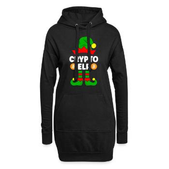 Crypto Elf Crypto Famille de tenues de Noël - Sweat-shirt à capuche long Femme - noir - Devant