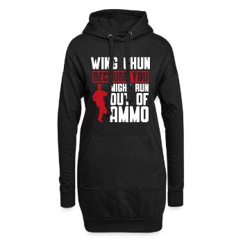 Wing Chun parce que vous pourriez courir combat fighter - Sweat-shirt à capuche long Femme - noir - Devant