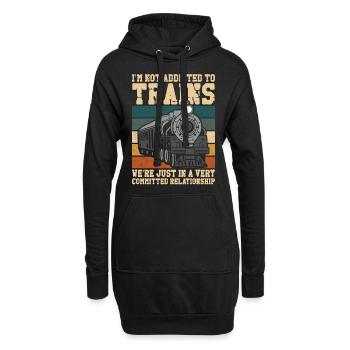 Steam Train Driver Trainspotting - Hoodie-Kleid - Schwarz - Vorne