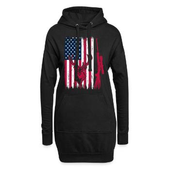 Hunter American Flag Deer Head - Deer Hunting - Hoodie-Kleid - Schwarz - Vorne