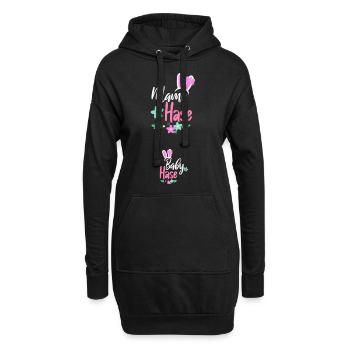 Ostern Schwanger Outfit Ankündigen Großeltern - Hoodie-Kleid - Schwarz - Vorne
