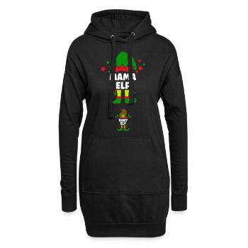 Mama & Baby Elf - Schwangerschaft verkünden - Hoodie-Kleid - Schwarz - Vorne