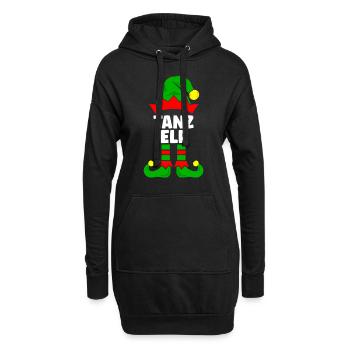 Tanz Elf Weihnachtsoutfit Familie Partnerlook - Hoodie-Kleid - Schwarz - Vorne