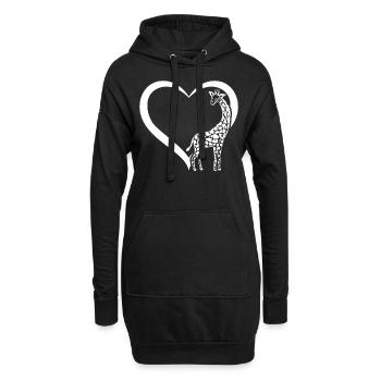 Amoureux de la girafe Mignon Girafe Coeur Girafe Coeur Gir - Sweat-shirt à capuche long Femme - noir - Devant
