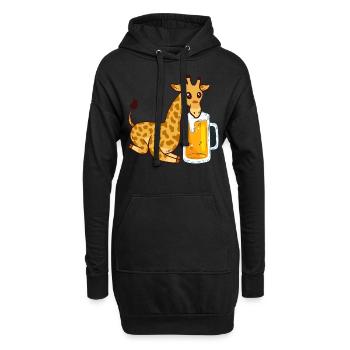 Giraffe Beer Funny Giraffe Lover - Funny Giraffe - Hoodie-Kleid - Schwarz - Vorne