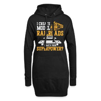 Steam Train Driver Trainspotting - Hoodie-Kleid - Schwarz - Vorne
