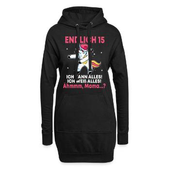 Endlich 15 Ich Kann Alles Ich Weiß Alles - Hoodie-Kleid - Schwarz - Vorne