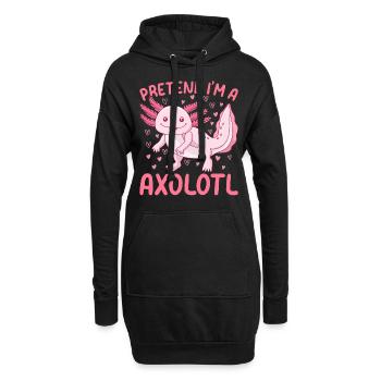 Kawaii Axolotl Lover Je prétends être un Axolotl - Sweat-shirt à capuche long Femme - noir - Devant