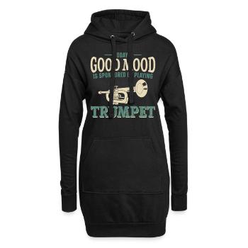 Trumpet Player Vintage Today's - Hoodie-Kleid - Schwarz - Vorne