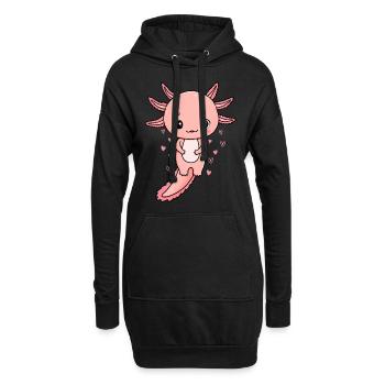 Axolotl Kawaii Axolotl Amant Mignon Axolotl - Sweat-shirt à capuche long Femme - noir - Devant