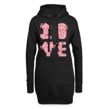 Axolotl Lover Axolotl LOVE Mignon Axolotl Kawaii Axo - Sweat-shirt à capuche long Femme - noir - Devant