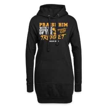 Trumpet Player Vintage Praise Him - Hoodie-Kleid - Schwarz - Vorne