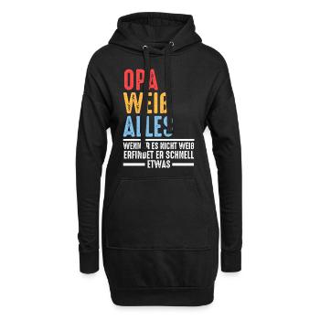 Großvater Großpapa Opi Opa - Hoodie-Kleid - Schwarz - Vorne