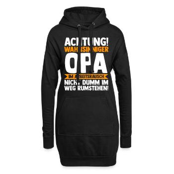 Großvater Großpapa Opi Opa - Hoodie-Kleid - Schwarz - Vorne
