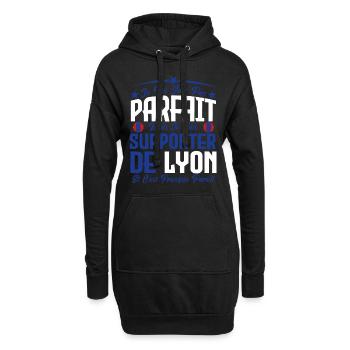 je ne suis pas parfait, supporteur de Lyon. - Sweat-shirt à capuche long Femme - noir - Devant