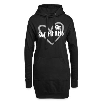 Schwimmer Schwimmen Spruch - Hoodie-Kleid - Schwarz - Vorne