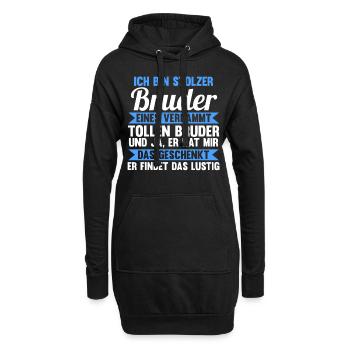 Geschwister Familie Brüder Bruder - Hoodie-Kleid - Schwarz - Vorne