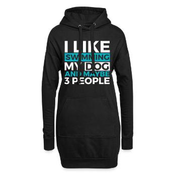 Schwimmer Schwimmen Spruch - Hoodie-Kleid - Schwarz - Vorne