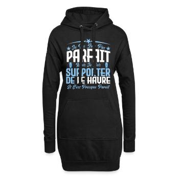 je ne suis pas parfait, supporteur de Le Havre. - Sweat-shirt à capuche long Femme - noir - Devant