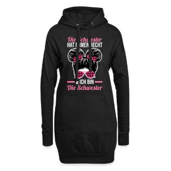 Geschwister Familie Schwestern Schwester - Hoodie-Kleid - Schwarz - Vorne