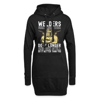 Soudage par soudeur - Sweat-shirt à capuche long Femme - noir - Devant
